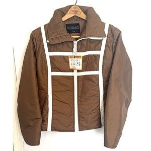 Head Ski Jacket Brown with White Stripes Women's Medium Vintage
